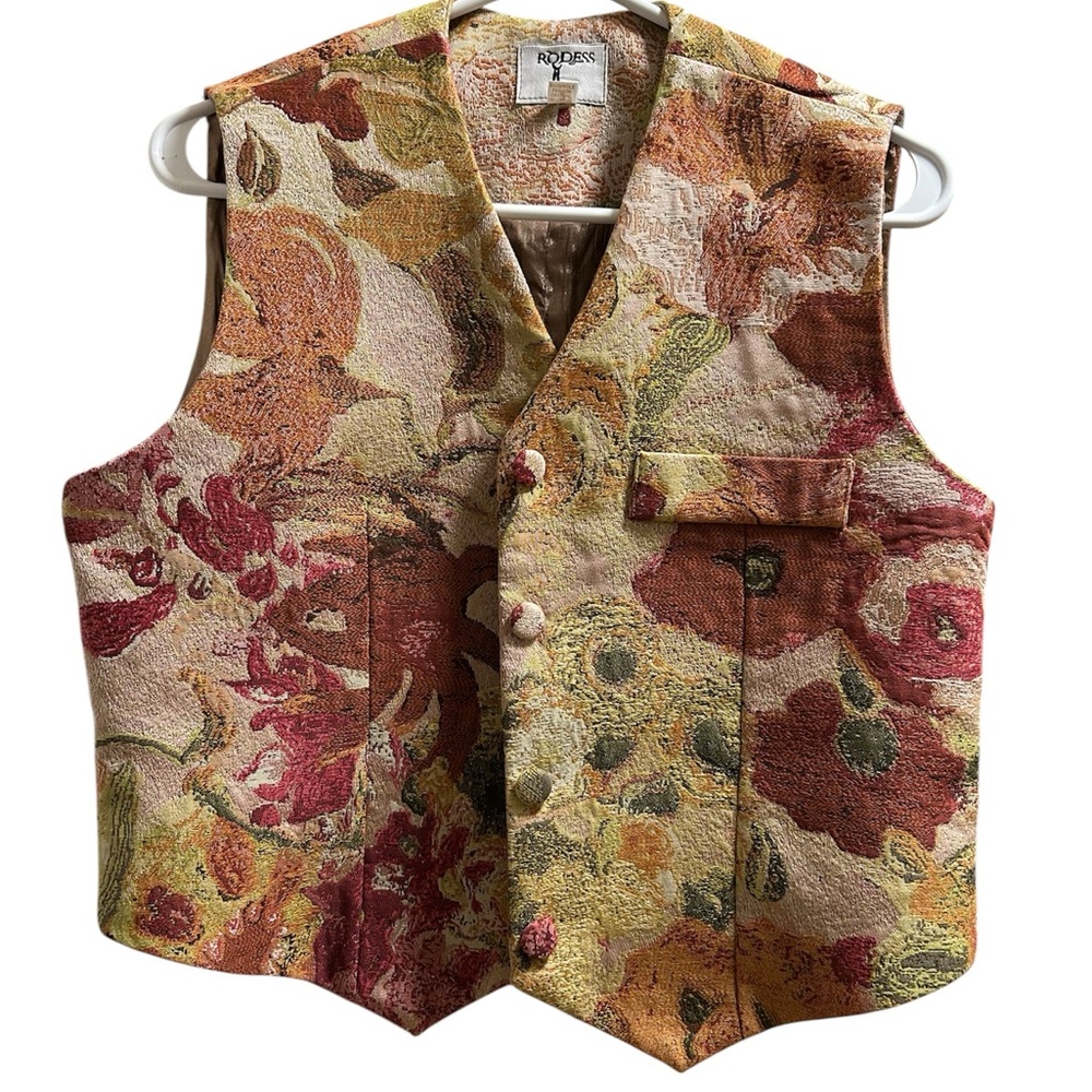 Floral Tapestry Vest NWOT